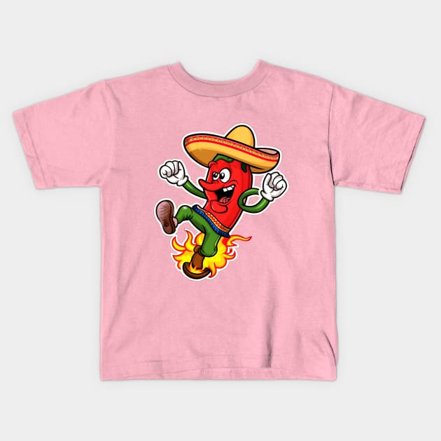 Spicy Mexico Kids T-Shirt by LegnaArt